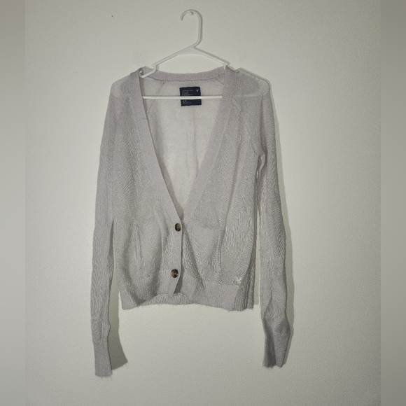 Women's American Eagle Light Lavendar Cardigan Sweater - Picture 5 of 5